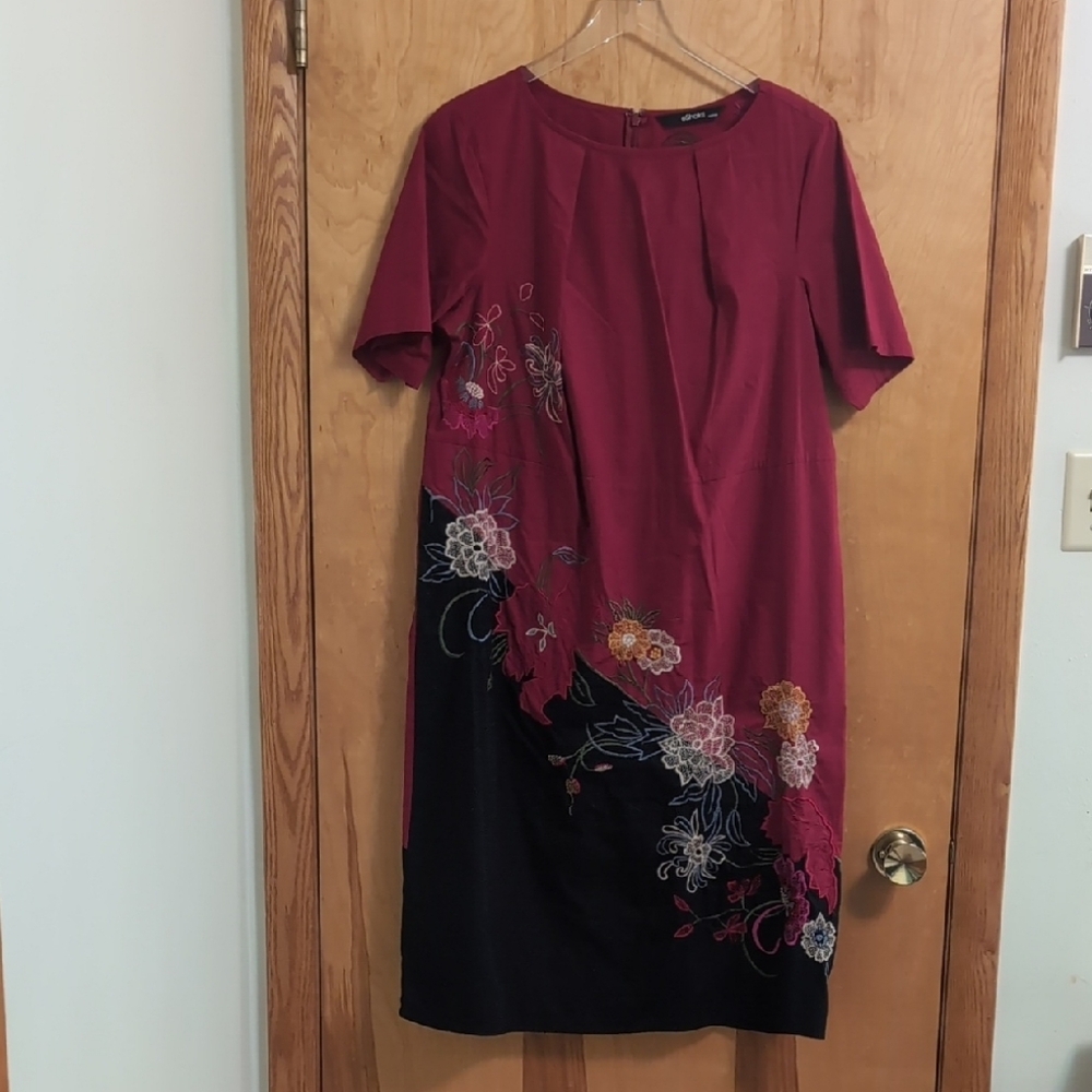 Elegant Floral Embroidered Dress By eShakti